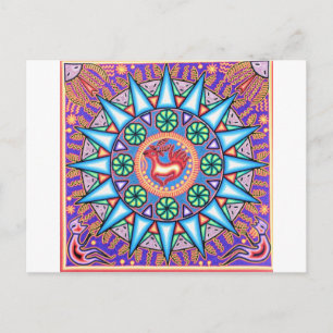 Mexikanska String Art Geometric Sol Vykort