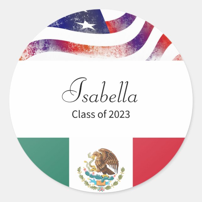 Mexikanska studenten-klassen 2023 runt klistermärke (Framsida)