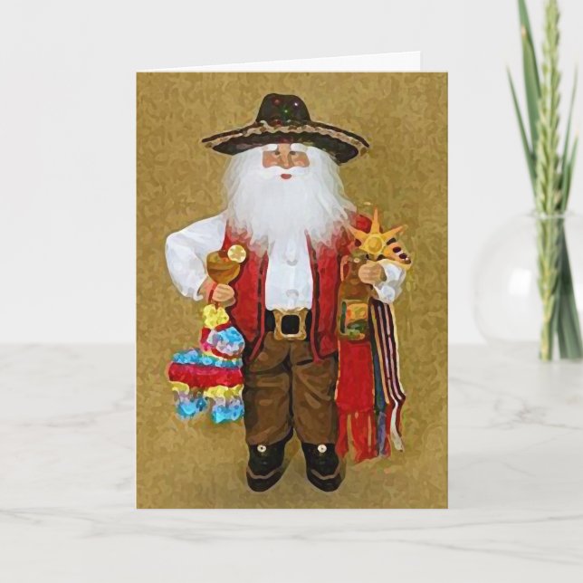Mexikanska sydvästra Jultomten Helgkort (Framsida)