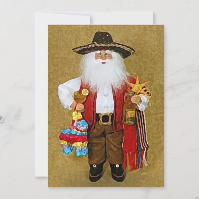 Mexikanska sydvästra Jultomten Inbjudningar (Framsida)