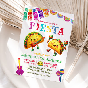 Mexikanska Taco Fiesta-Födelsedagsfesten Inbjudningar