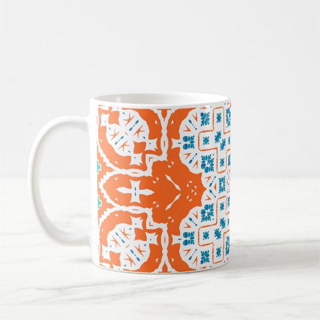 Mexikanska Talavera: Antique Ceramic Seamless Kaffemugg (Vänster)