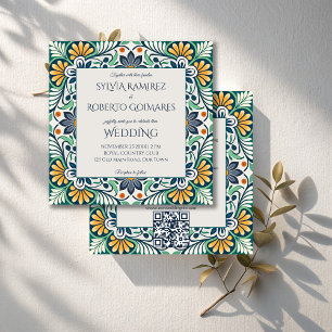 Mexikanska Talavera Azulejo elegant bröllop med OS Inbjudningar