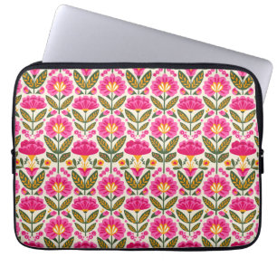 Mexikanska Talavera-blommor Retro Rosa Botanisk Laptop Fodral
