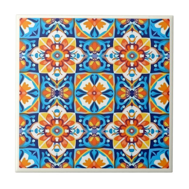 Mexikanska Talavera Ceramic Tile-samlingen Kakelplatta (Framsidan)