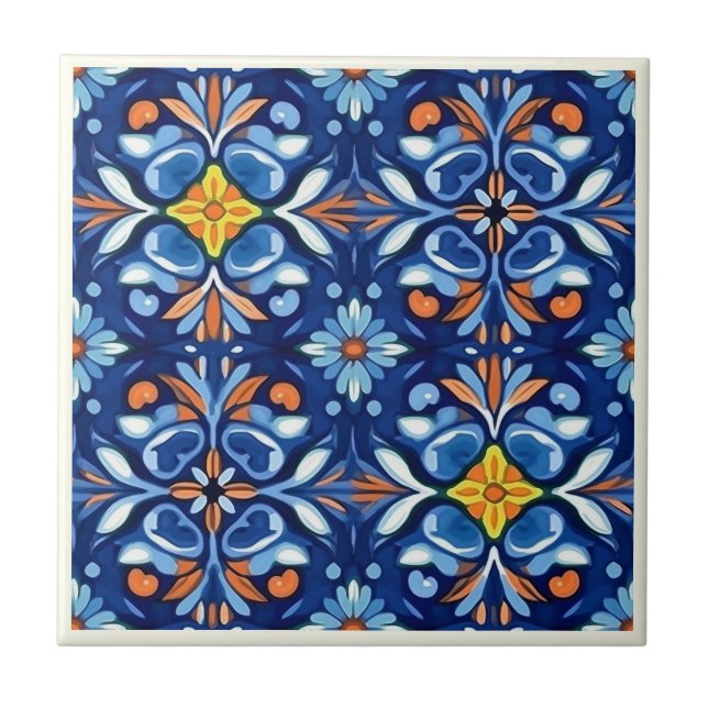 Mexikanska Talavera Ceramic Tile-samlingen Kakelplatta (Framsidan)