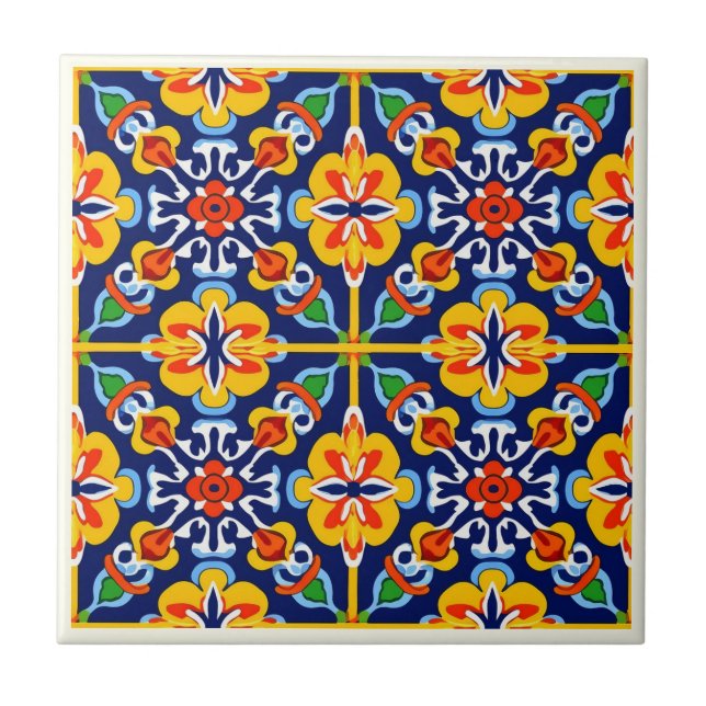 Mexikanska Talavera Ceramic Tile-samlingen Kakelplatta (Framsidan)