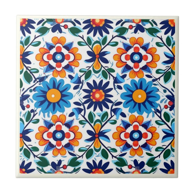 Mexikanska Talavera Ceramic Tile-samlingen Kakelplatta (Framsidan)