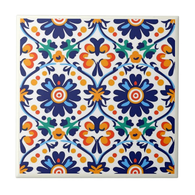 Mexikanska Talavera Ceramic Tile-samlingen Kakelplatta (Framsidan)
