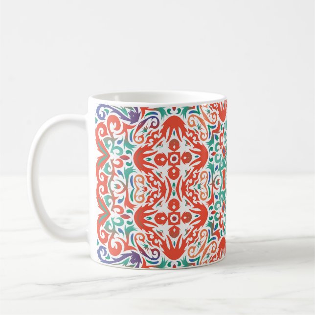 Mexikanska Talavera: Ethnic Tile Collage. Kaffemugg (Vänster)