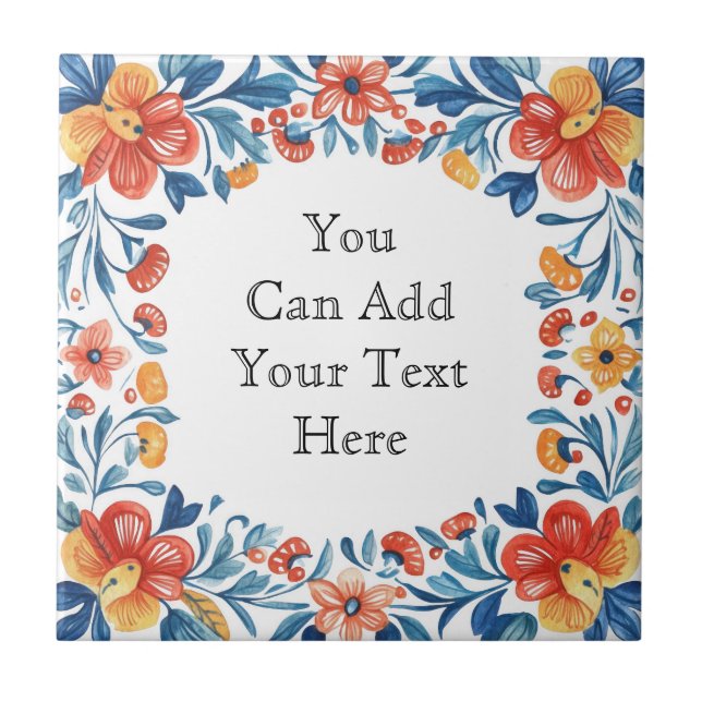 Mexikanska Talavera Hacienda Stil Ram Tile Kakelplatta (Framsidan)