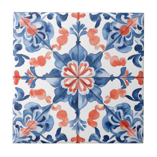 Mexikanska Talavera Hacienda Stil Tile Kakelplatta (Framsidan)