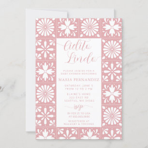 Mexikanska Talavera Rosa Cielito Lindo Baby Shower Inbjudningar