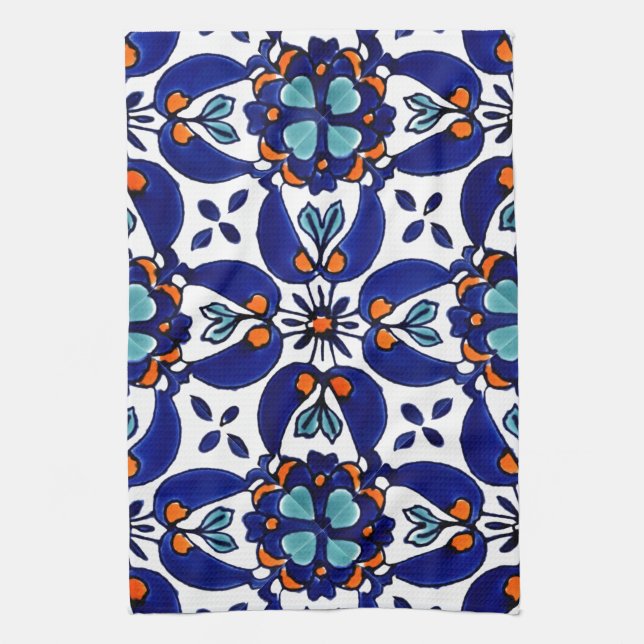 Mexikanska Talavera Terracotta Tile Design No 1 Kökshandduk (Vertikal)
