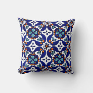 Mexikanska Talavera Terracotta Tile Design No 1 Kudde