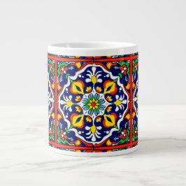 Mexikanska Talavera Terracotta Tile Design No. 3 Jumbo Mugg