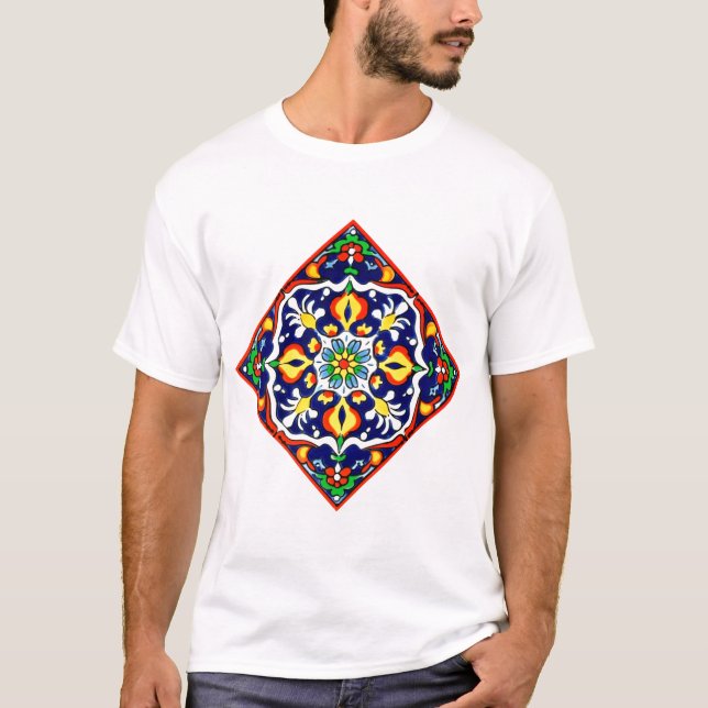 Mexikanska Talavera Terracotta Tile Design No. 3 T Shirt (Framsida)