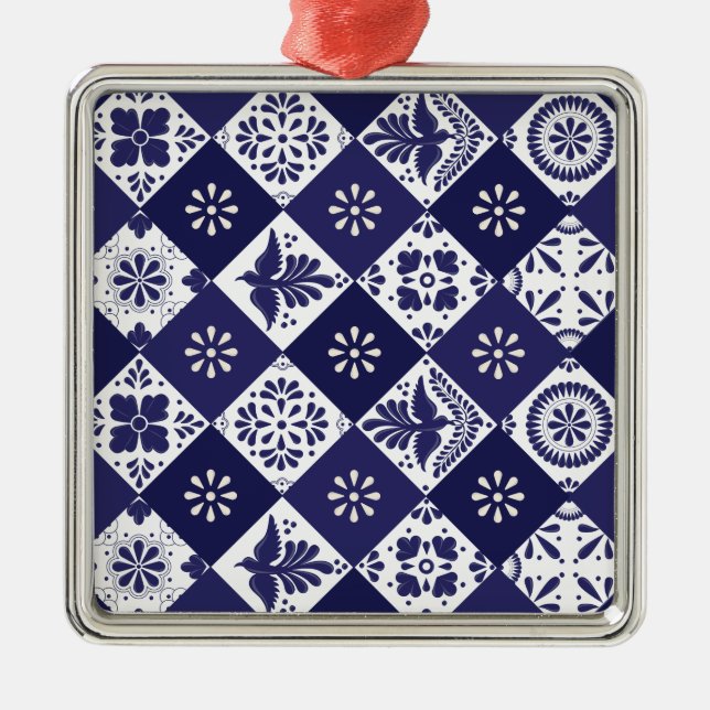 Mexikanska Talavera Tile Ceramic Ornament (Framsidan)