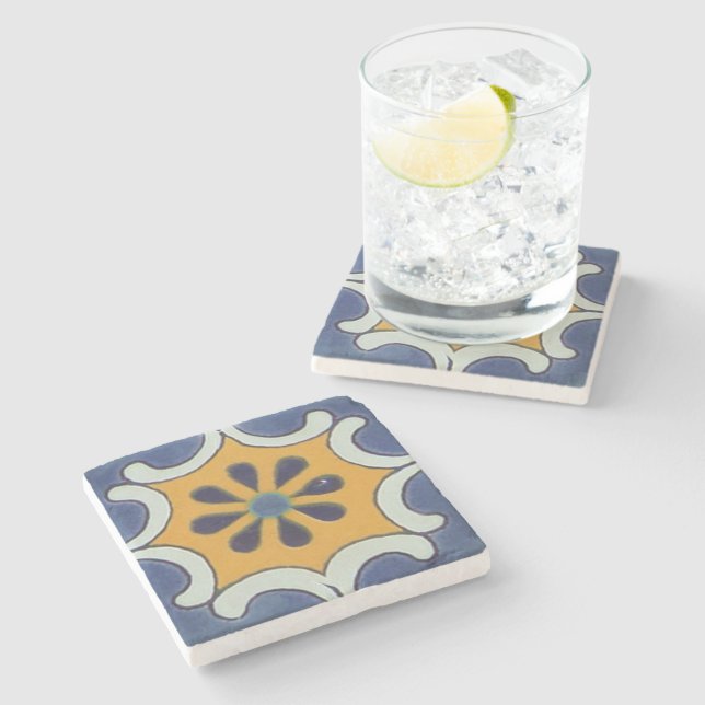 Mexikanska Talavera Tile Stil Underlägg Sten (Sidan)
