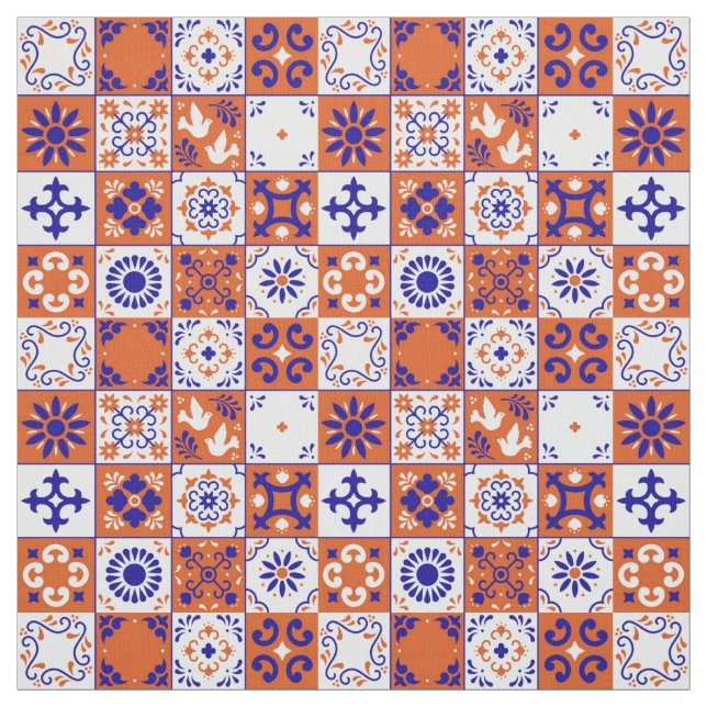 Mexikanska Talavera Tiles Tyg (Provkarta)