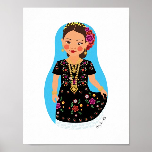 Mexikanska, Tehuana Matryoshka Poster (Framsidan)