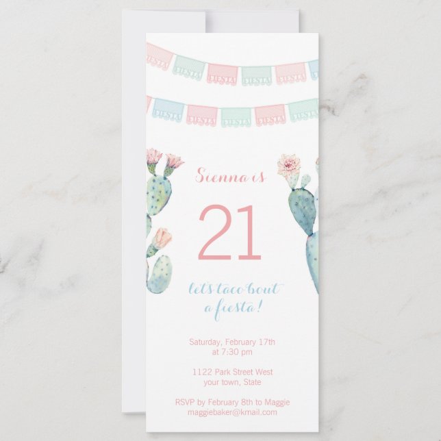 Mexikanska temat milstolpe födelsedag inbjudan för (Framsida)