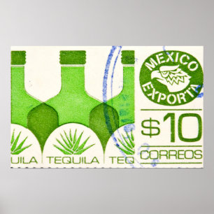 Mexikanska Tequila Cactus Travel Poster