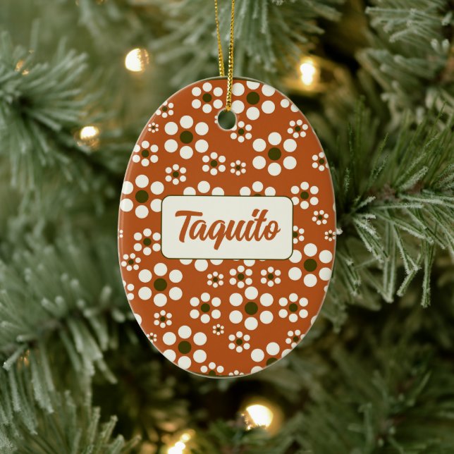 Mexikanska teracotta blommigt blommor julgransprydnad keramik (Träd)