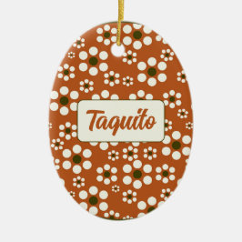 Mexikanska teracotta blommigt blommor julgransprydnad keramik