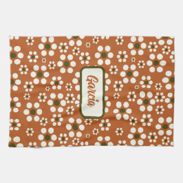 Mexikanska teracotta blommigt blommor kökshandduk