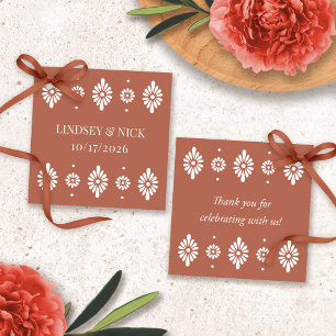 Mexikanska Terra Cotta Wedding Favor-Märkre Gåvor Etiketter