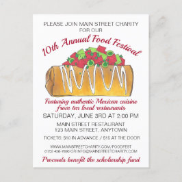 Mexikanska Tex Mex Food Festival Chimichanga Inbjudan Vykort