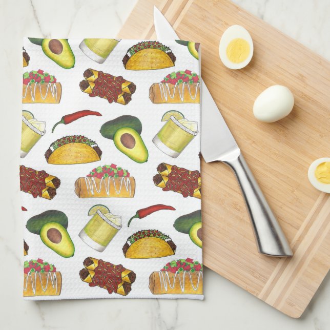 Mexikanska Tex Mex Food Taco Enchilada Chimichanga Kökshandduk (Vikt i Fjärdedel)