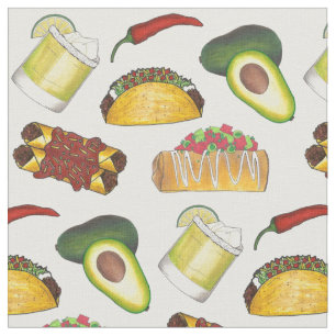 Mexikanska Tex Mex Food Taco Enchilada Chimichanga Tyg