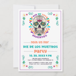 Mexikanska Vibe Day of the dead, Dia De Los Muerto Inbjudningar