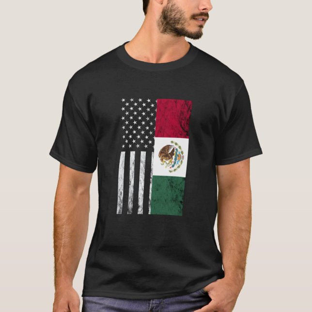 Mexikanska Vintagen Mexikanska Flagga Amerika Mexi T Shirt (Framsida)