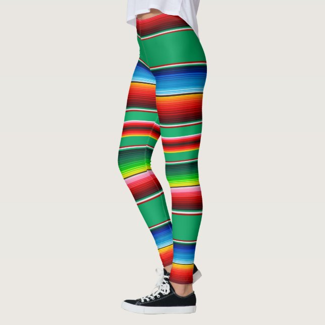 Mexikanska Zarape Serape Rand Leggings (Vänster)