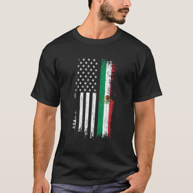 Mexikanskt amerikanskt Pride Mexiko USA T Shirt (Framsida)