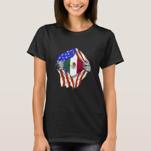 Mexikanskt amerikanskt USA flagga-mexikanskt Pride T Shirt