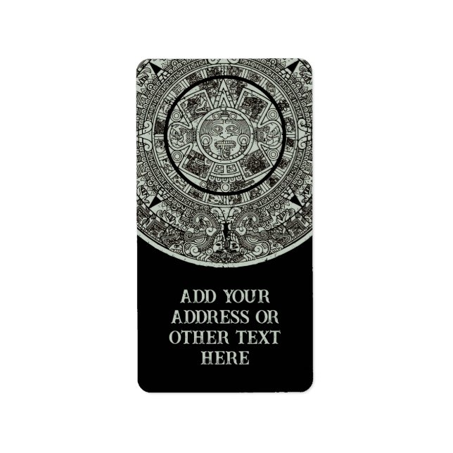 Mexikanskt aztec Sol Stone Mayan Calendar 1 Adressetikett (Framsidan)