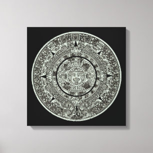 Mexikanskt aztec Sol Stone Mayan Calendar 1 Canvastryck