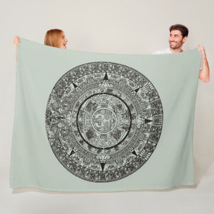 Mexikanskt aztec Sol Stone Mayan Calendar 1 Fleecefilt