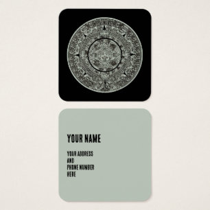 Mexikanskt aztec Sol Stone Mayan Calendar 1 Fyrkantigt Visitkort