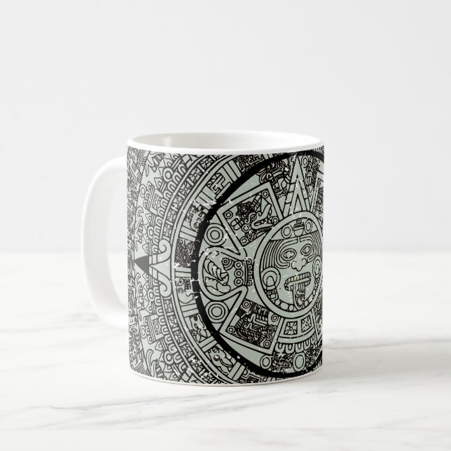 Mexikanskt aztec Sol Stone Mayan Calendar 1 Kaffemugg (Framsida vänster)
