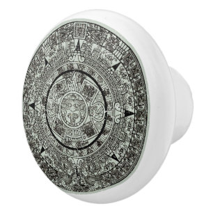 Mexikanskt aztec Sol Stone Mayan Calendar 1 Knopp