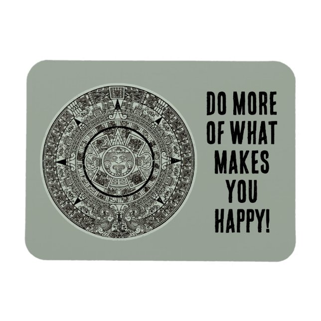Mexikanskt aztec Sol Stone Mayan Calendar 1 Magnet (Horisontell)