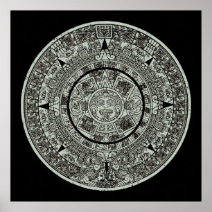 Mexikanskt aztec Sol Stone Mayan Calendar 1 Poster