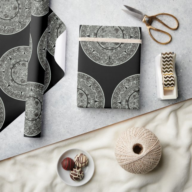 Mexikanskt aztec Sol Stone Mayan Calendar 1 Presentpapper (Hantverk)