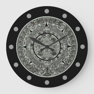 Mexikanskt aztec Sol Stone Mayan Calendar 1 Stor Klocka