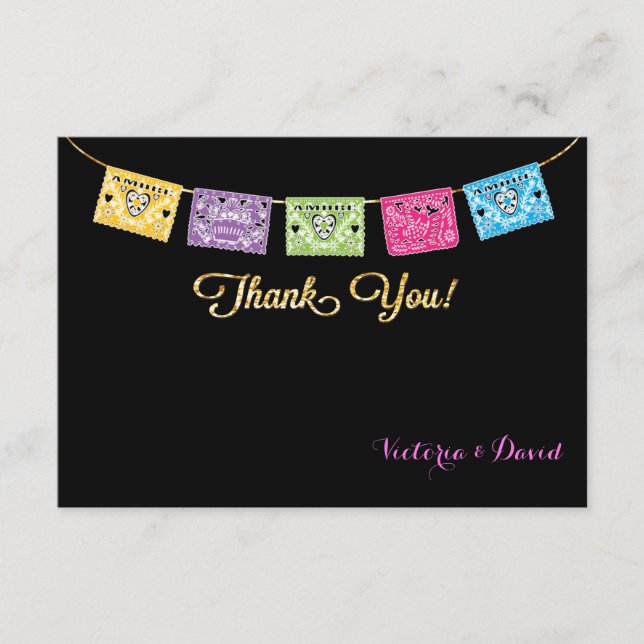 Mexikanskt bröllop RSVP-kort Tack Kort (Framsida)